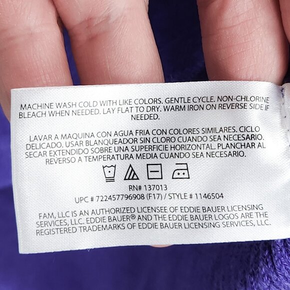 Eddie Bauer Sweater Womens Extra Large Purple Half Zip Knit Mock Neck Pullover - Picture 7 of 10